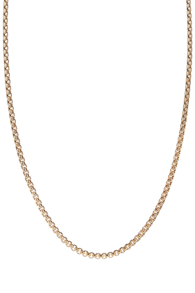 Box Chain Necklace, 18k Yellow Gold